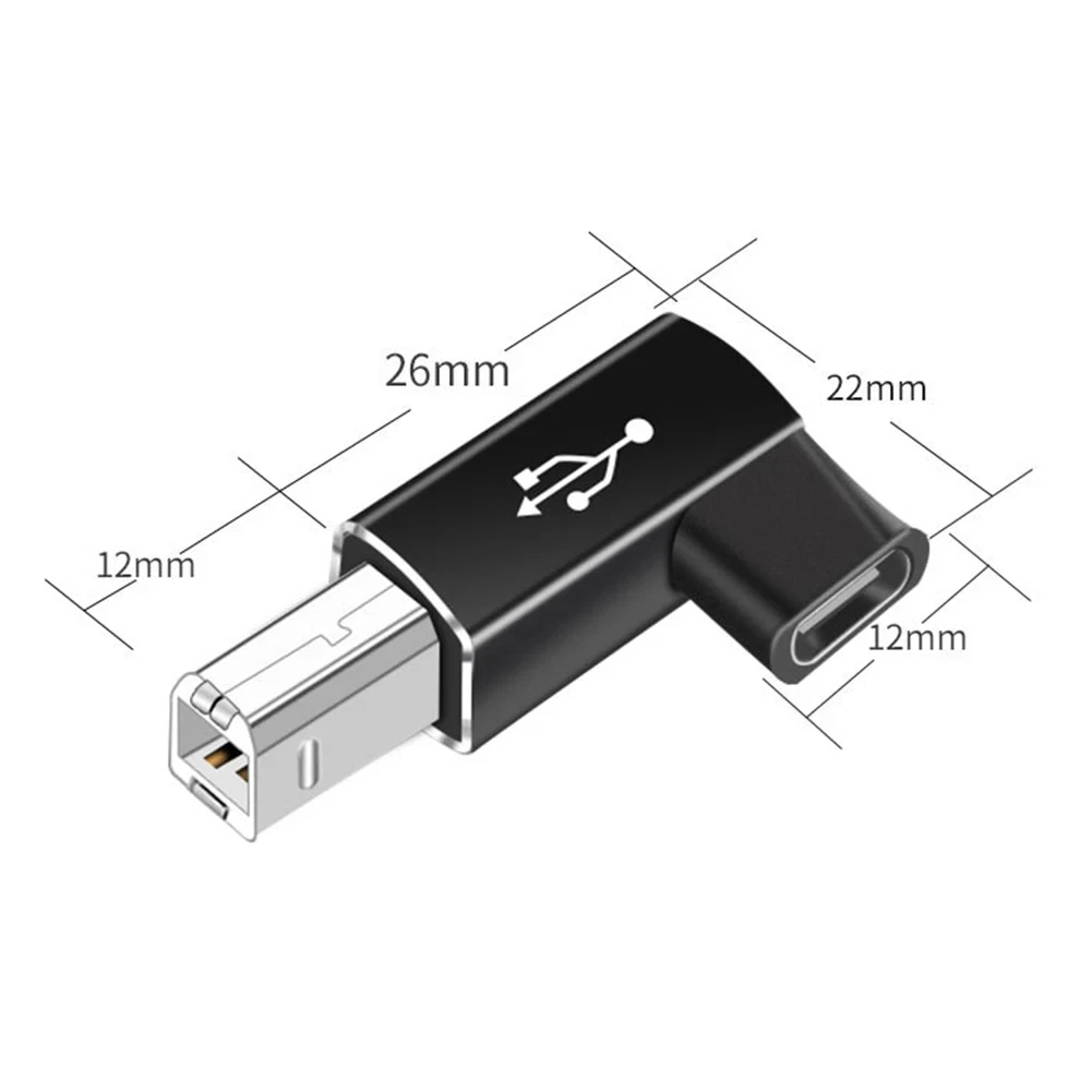 NNBILI USB B macho a USB tipo C hembra adaptador para escáner convertidor de impresora transferencia USB para teclado controlador MIDI de impresora