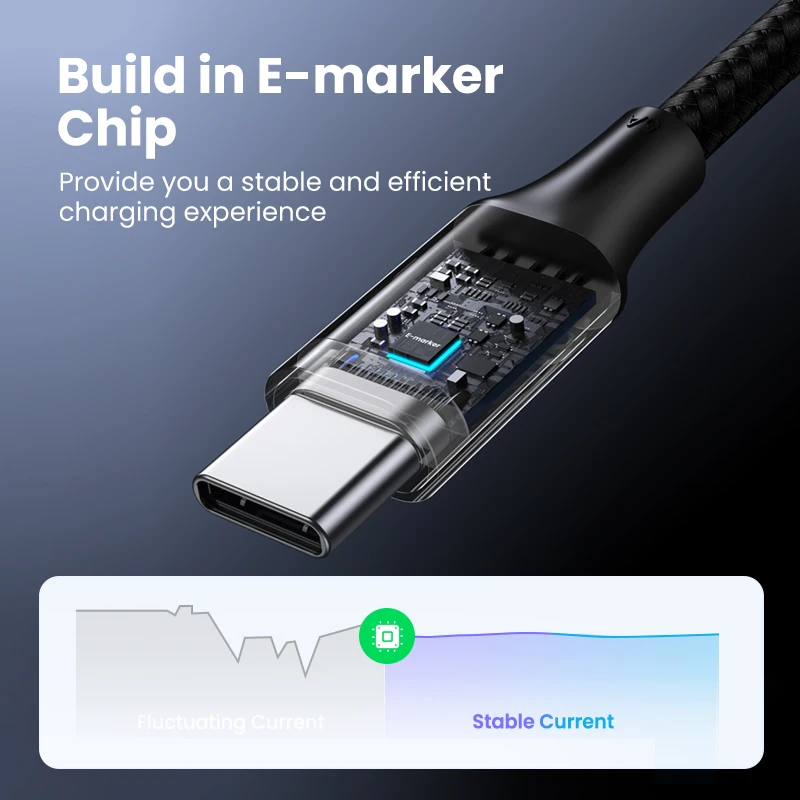 UGREEN-Cable USB PD100W tipo C para teléfono móvil, Cargador rápido para Xiaomi, Samsung, MacBook, iPad, 5A