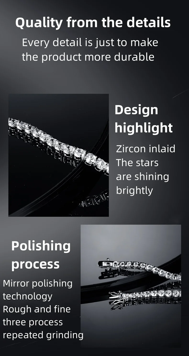 Pulsera de Tenis de Zirconia de Grado 4A Chapada en Plata 925 y Oro 18K a Precio de Fábrica para Hombre y Mujer, Joyería Exquisita de Moda y Personalidad