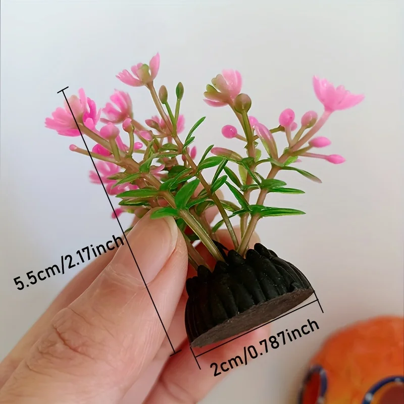 Plantas de acuario de algas marinas artificiales vibrantes, decoración de paisajismo de pecera, diversa y realista, 10 piezas