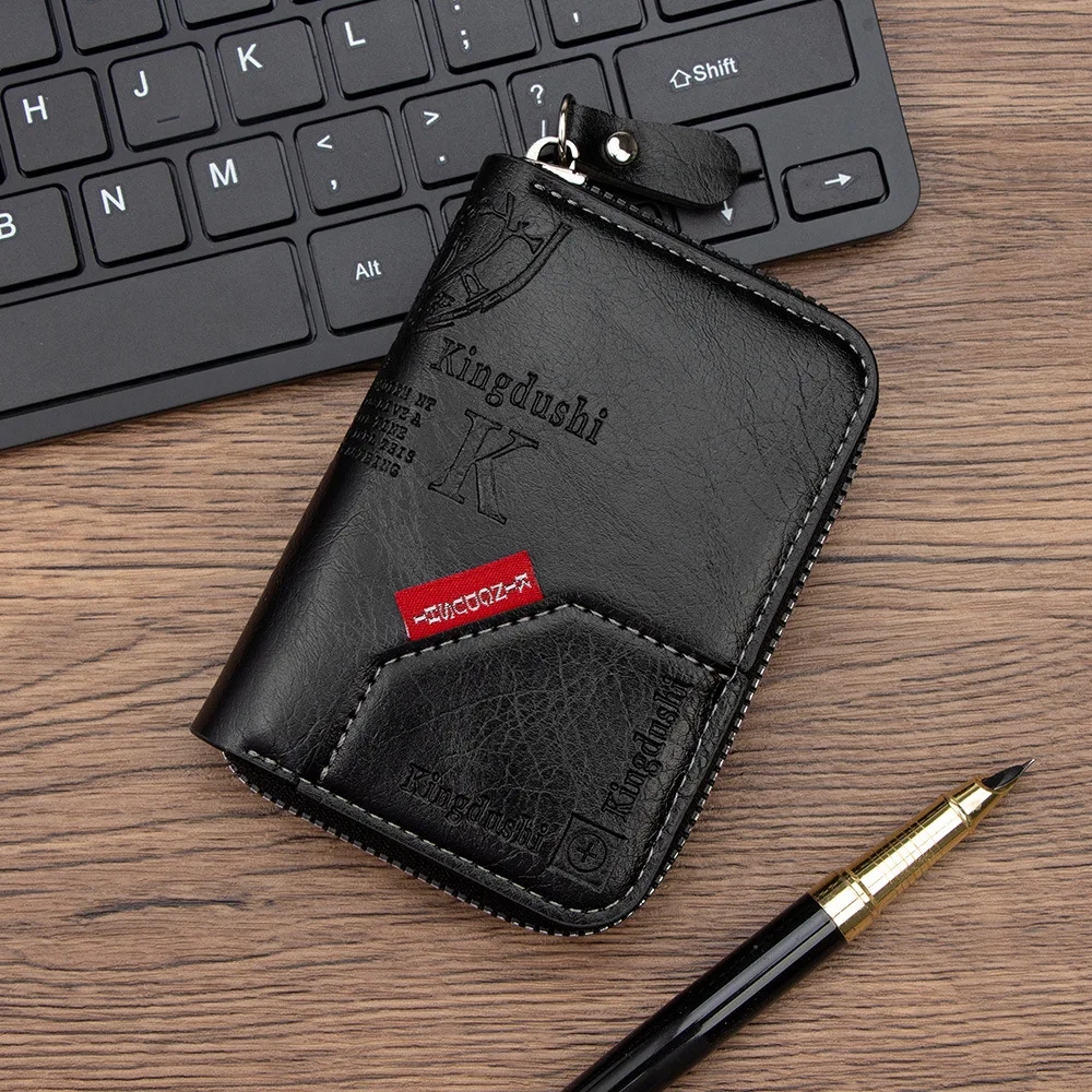 Cartera Delgada Vintage Homefish con Cierre y Bloqueo RFID, 11 Ranuras para Tarjetas, Estilo Retro, Regalo para Hombres y Mujeres