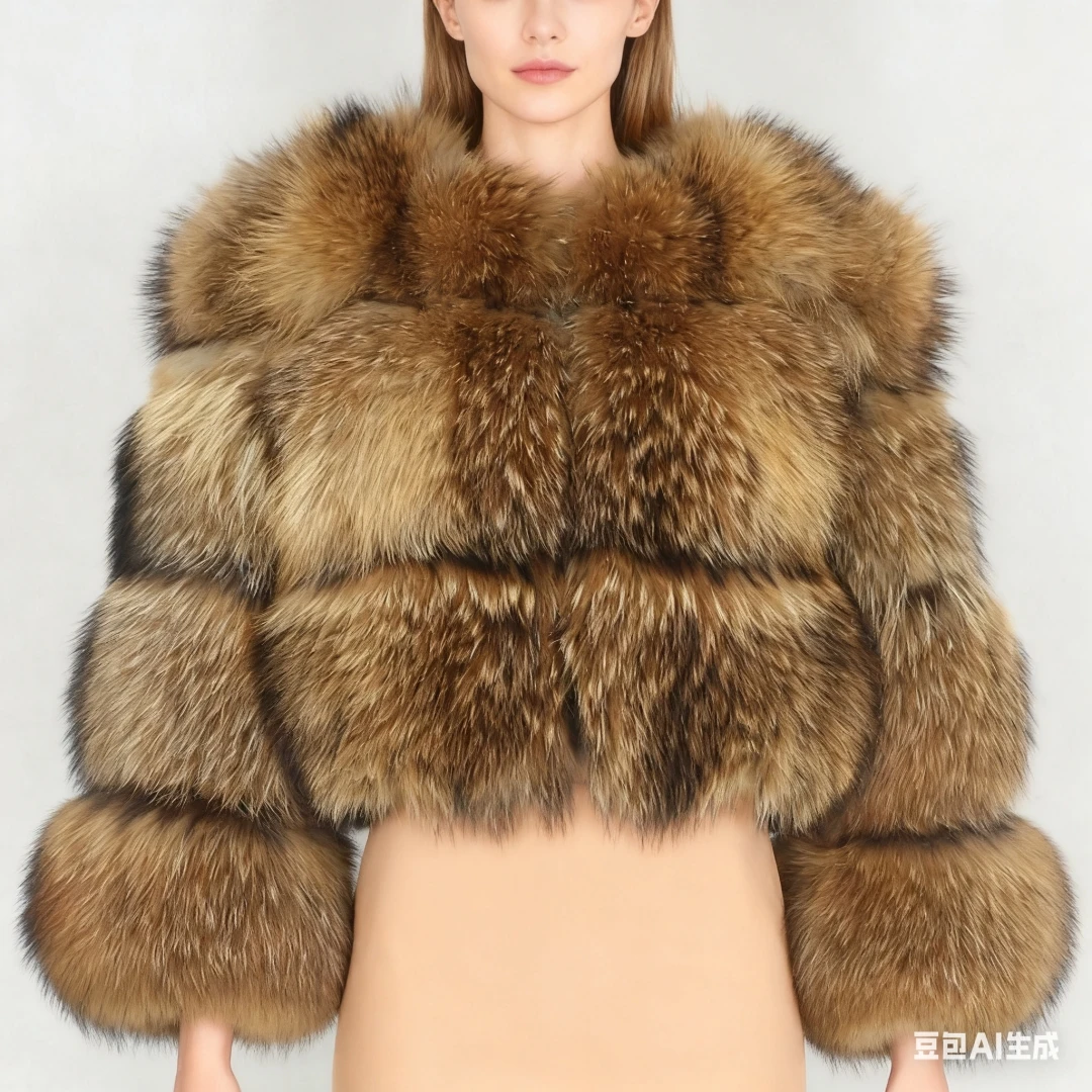 Chaqueta Punk de piel de mapache falsa para mujer, abrigos de piel sintética de zorro para otoño e invierno, chaquetas cortas, prendas de vestir exteriores peludas, abrigos gruesos y cálidos para trabajo