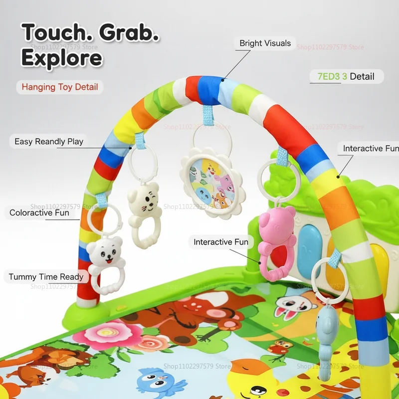 Alfombra de Juego Musical para Bebés con Teclado de Piano, Alfombra de Actividades para Gatear, Juguete Educativo Temprano para Bebés, Regalo para Infantes
