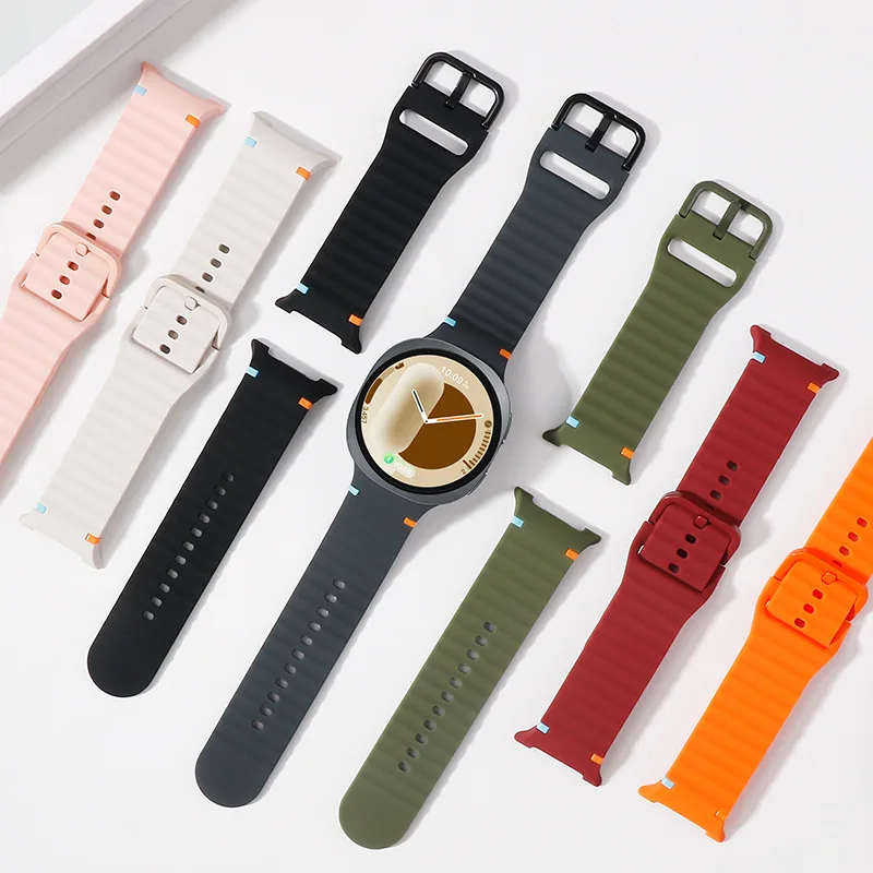 Correa de Silicona sin Espacios para Samsung Galaxy Watch 9 8 40mm 44mm, Correa Deportiva para Samsung Galaxy Watch 8 Classic 46mm