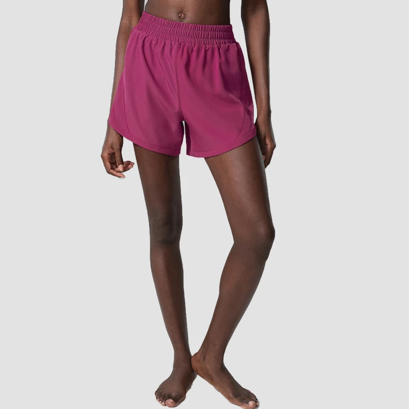 Pantalones cortos de correr para mujer, 2 en 1, tela tejida, bolsillo, gimnasio, Yoga, holgados, transpirables, secado rápido, ropa deportiva de entrenamiento