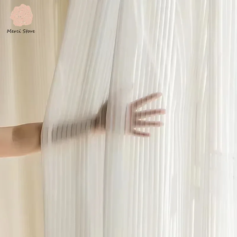 Cortina de tul transparente a rayas verticales para ventanas, persianas de tul blanco, cortinas transparentes para sala de estar y dormitorio