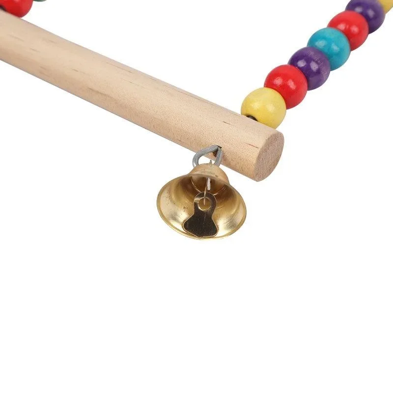 Juguete para mascotas, columpio para pájaros, soporte de columpio de madera para loros, juguete para loros, suministros para mascotas, accesorios para pájaros (S: 12x15cm/L: 18*22cm)