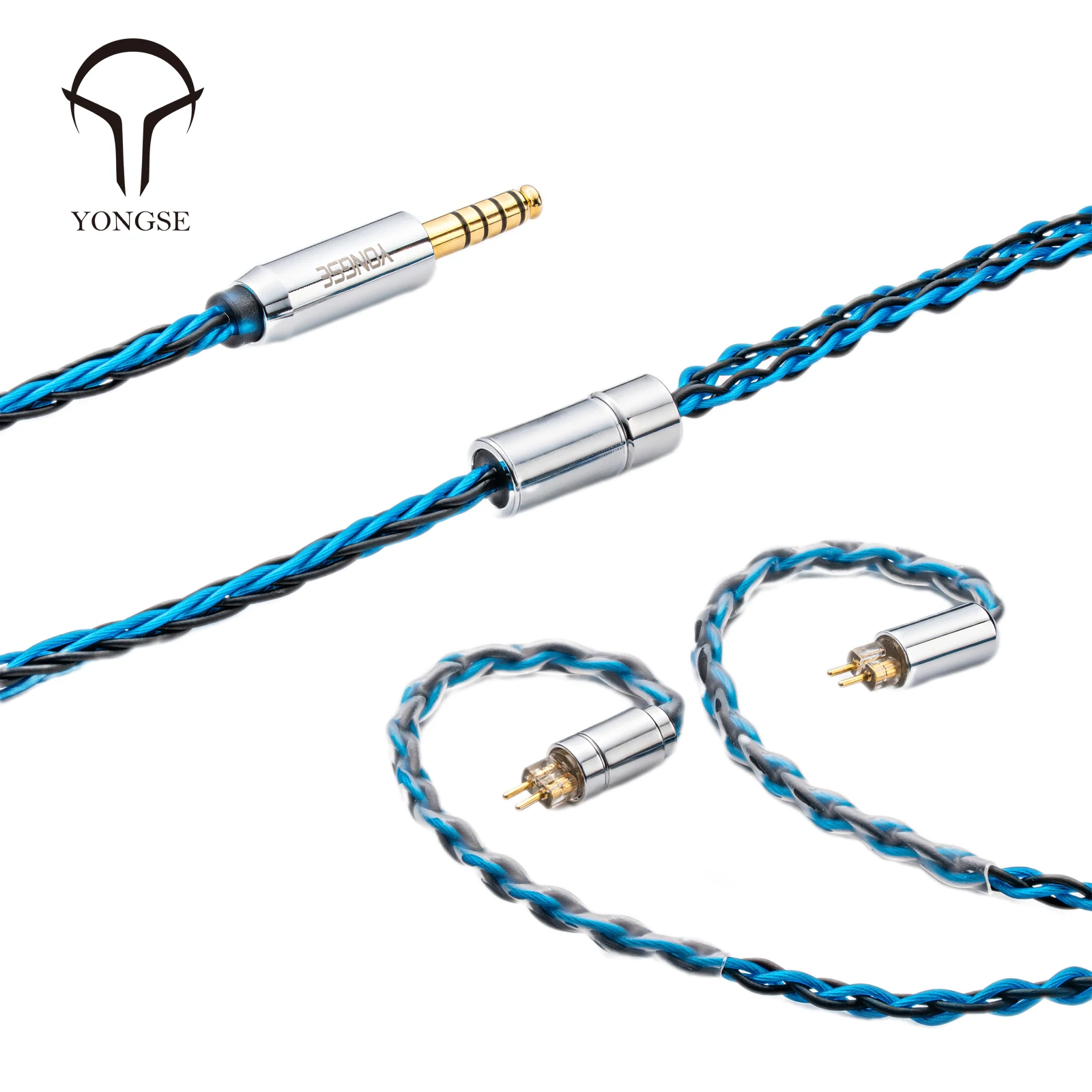 Yongse Danube Cable de actualización de auriculares chapados en plata de cobre y cristal único de alta pureza 6N