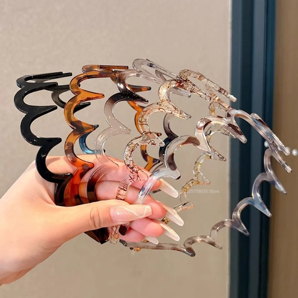 Diadema antideslizante de plástico con forma de U para mujer, con dientes fijos, para peinados con volumen, accesorios coreanos para el cabello