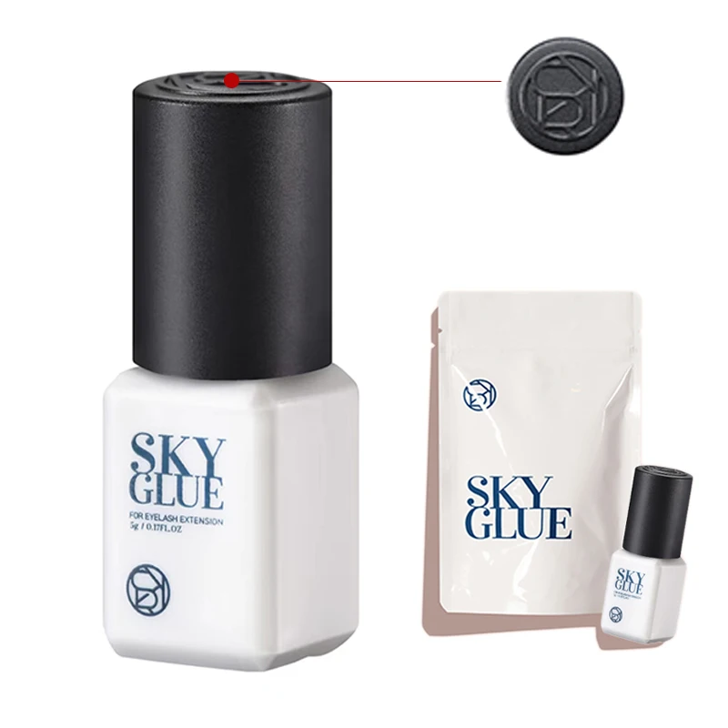 5 botellas de pegamento SKY para extensiones de pestañas, 5ml, Original de Corea Sky S + Plus, tapa negra, roja y azul, nuevo paquete, tienda de adhesivos para pestañas postizas