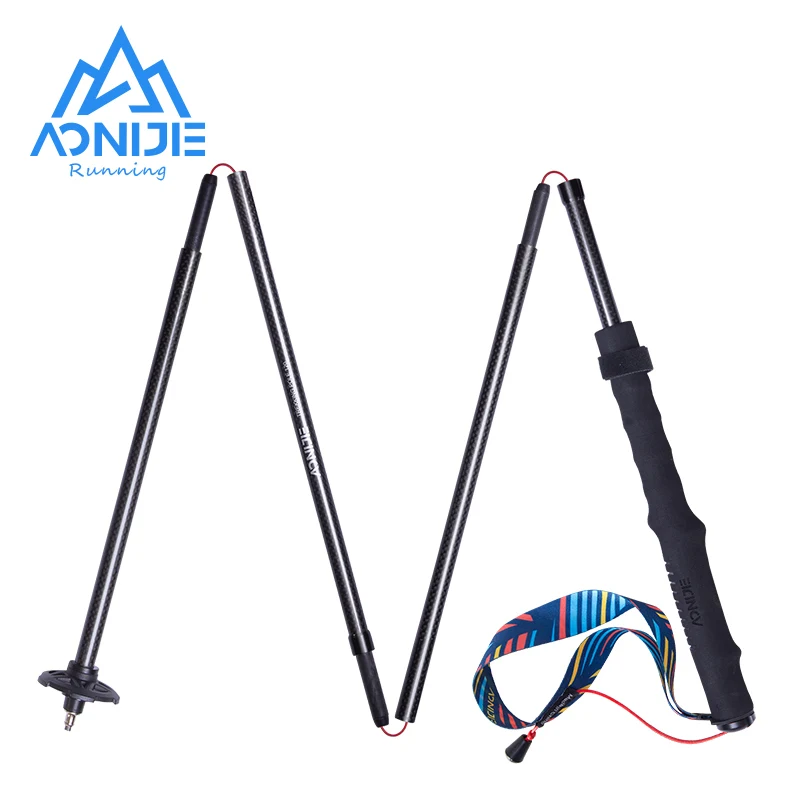 AONIJIE E4204 bastones de Trekking plegables ligeros bastón de fibra de carbono con cordón fijo para senderismo correr montañismo
