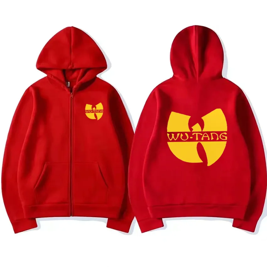 Sudadera con capucha con gráficos de Hip Hop Années 90 Wu Clan T-tangs para hombre y mujer, chaqueta punk con cremallera, abrigo gótico de lana de manga larga, ropa informal suelta