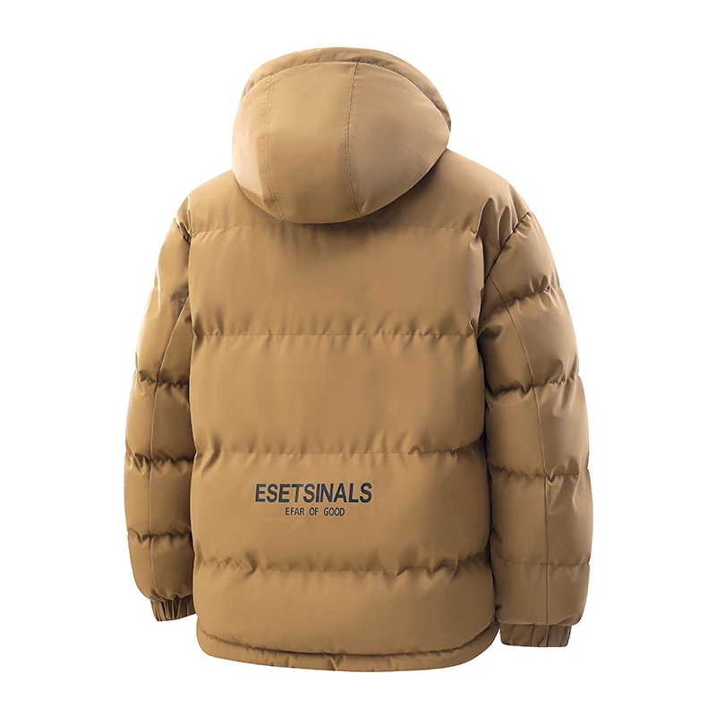 Nuevos Tops gruesos a prueba de viento para hombre, abrigos holgados y versátiles para exteriores, abrigos que mantienen el calor, Parka informal con capucha sólida a la moda para invierno para hombre