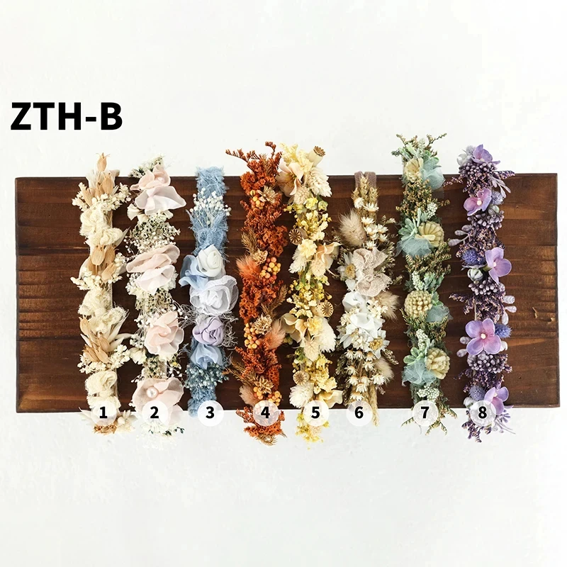 Diadema para fotografía de niña, sesión de fotos de recién nacido, tocado de flores artificiales ajustable, decoración para estudio, accesorios para fotos de bebé de luna llena