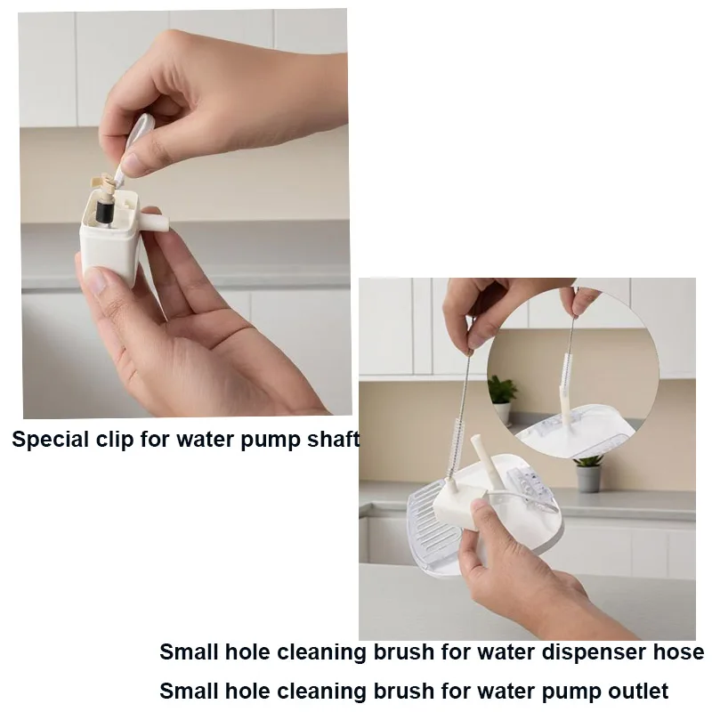 Accesorios para fuente de agua para gatos, juego de cepillos de limpieza para dispensador de agua para mascotas, bomba, tubo, botella, taza, hervidor, boquillas, herramientas limpiadoras
