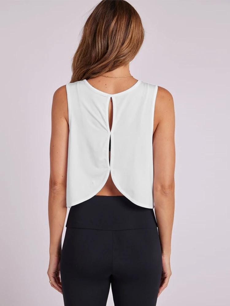 Camisetas sin mangas de Yoga con espalda cruzada transpirable para mujer, chaleco de entrenamiento para gimnasio y Fitness, camisetas deportivas sin mangas para correr de secado rápido personalizadas