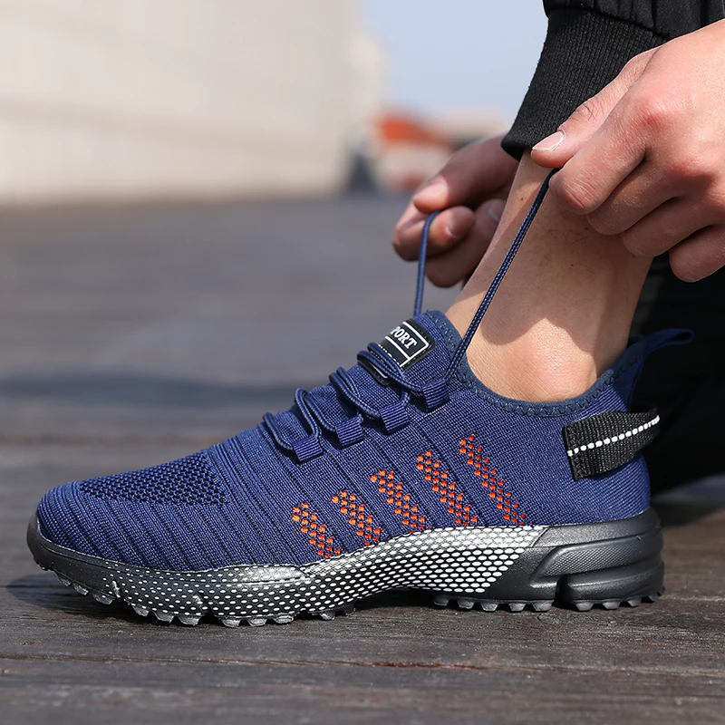 Zapatillas de deporte informales para Hombre, Zapatillas de malla ligeras y transpirables con suela blanda para correr, mocasines planos sin cordones, Zapatillas deportivas para Hombre