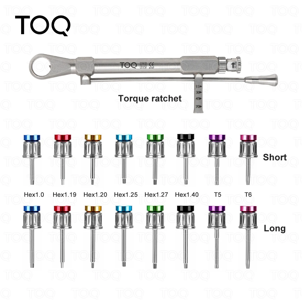 Llave dinamométrica para implantes dentales, destornillador de torque ajustable, destornilladores de carraca de 10-70 NCM