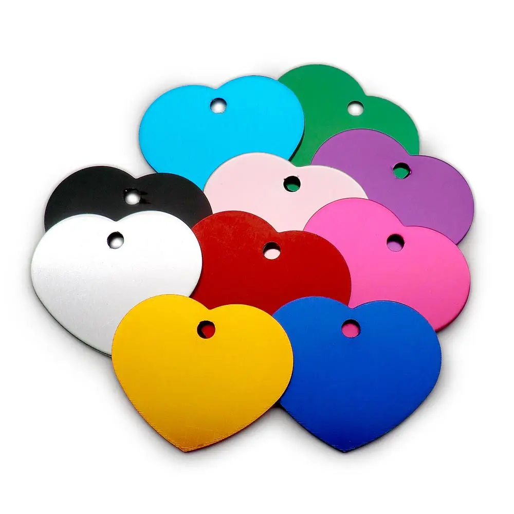 Mezcla aleatoria, 100 Uds., etiqueta de identificación en blanco de aluminio, placas de nombre personalizadas para perros y gatos, colgante personalizado, accesorios de adorno grabables