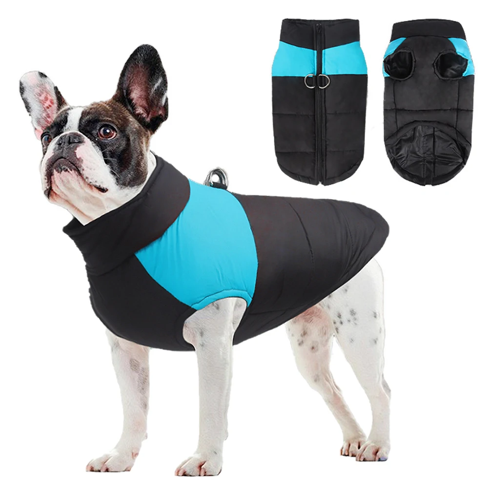 Ropa impermeable de invierno para perros, chaqueta cálida de algodón para mascotas, chaleco para perros pequeños y grandes, abrigo para cachorros, disfraz para Bulldog Francés, Chihuahua, York