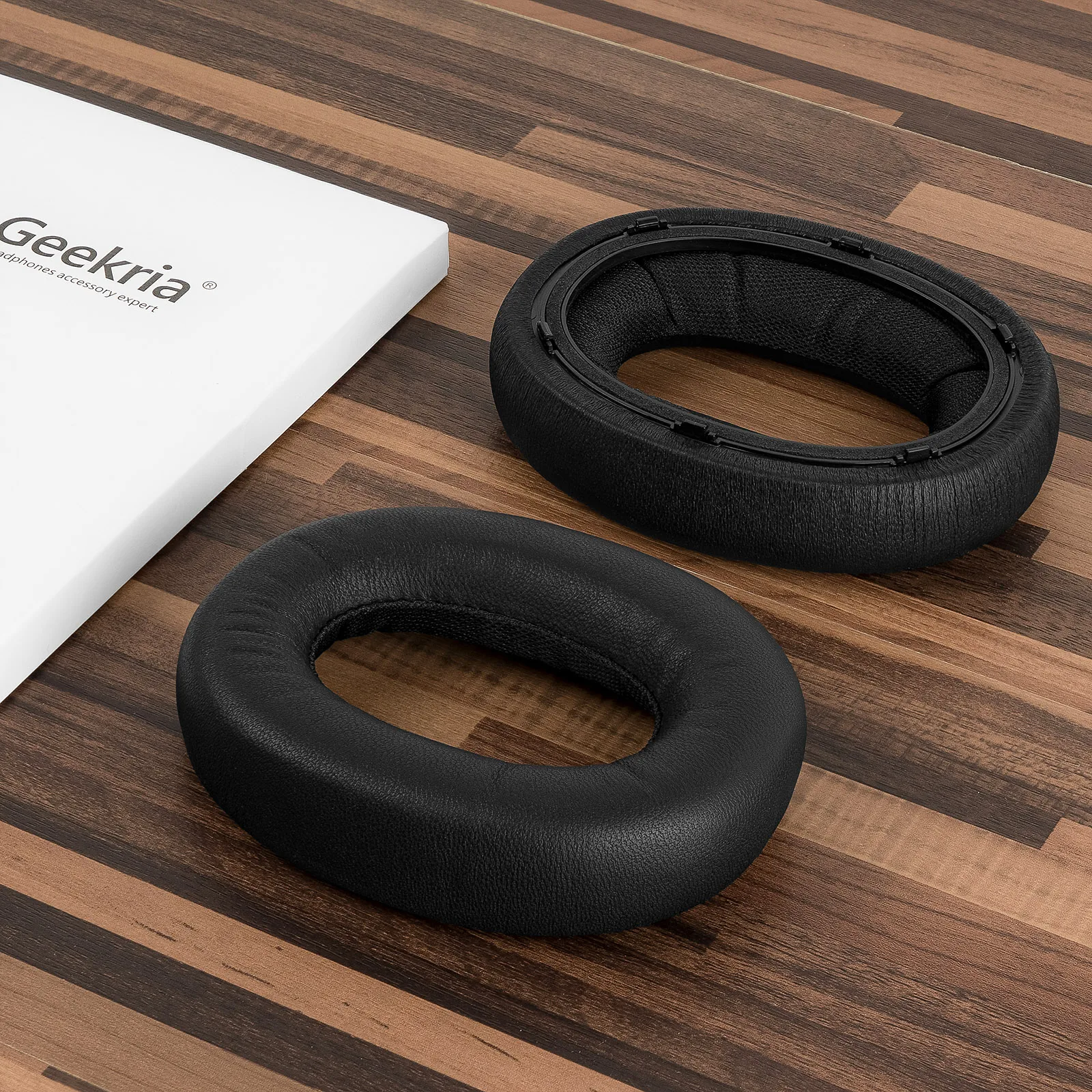 Geekria Elite almohadillas de repuesto de piel de oveja para auriculares, almohadillas para los oídos para Bowers & Wilkins B & W PX7, PX 7