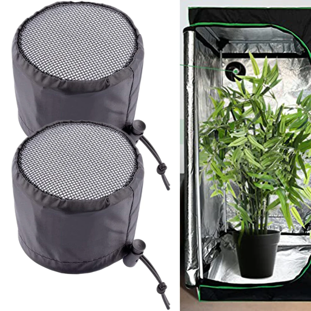 2 uds 4/6/8 pulgadas tiendas de campaña filtro de conducto cubierta de ventilación con banda elástica hebillas fijas impermeable a prueba de polvo para el crecimiento de plantas
