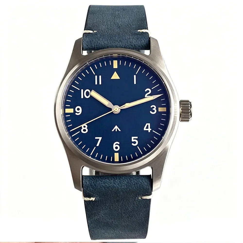 Reloj de Pulsera Tandorio de 39 mm, de Acero Inoxidable, con Movimiento de Cuarzo, Cristal de Zafiro, Resistente al Agua hasta 200 m, Movimiento VH31 con Segundero Continuo, Luminoso, Estilo Retro para Hombre