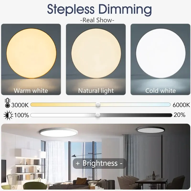 Lámpara de techo Led inteligente para dormitorio y sala de estar, luces modernas regulables con Control remoto por aplicación, 36W, 50W, 220V