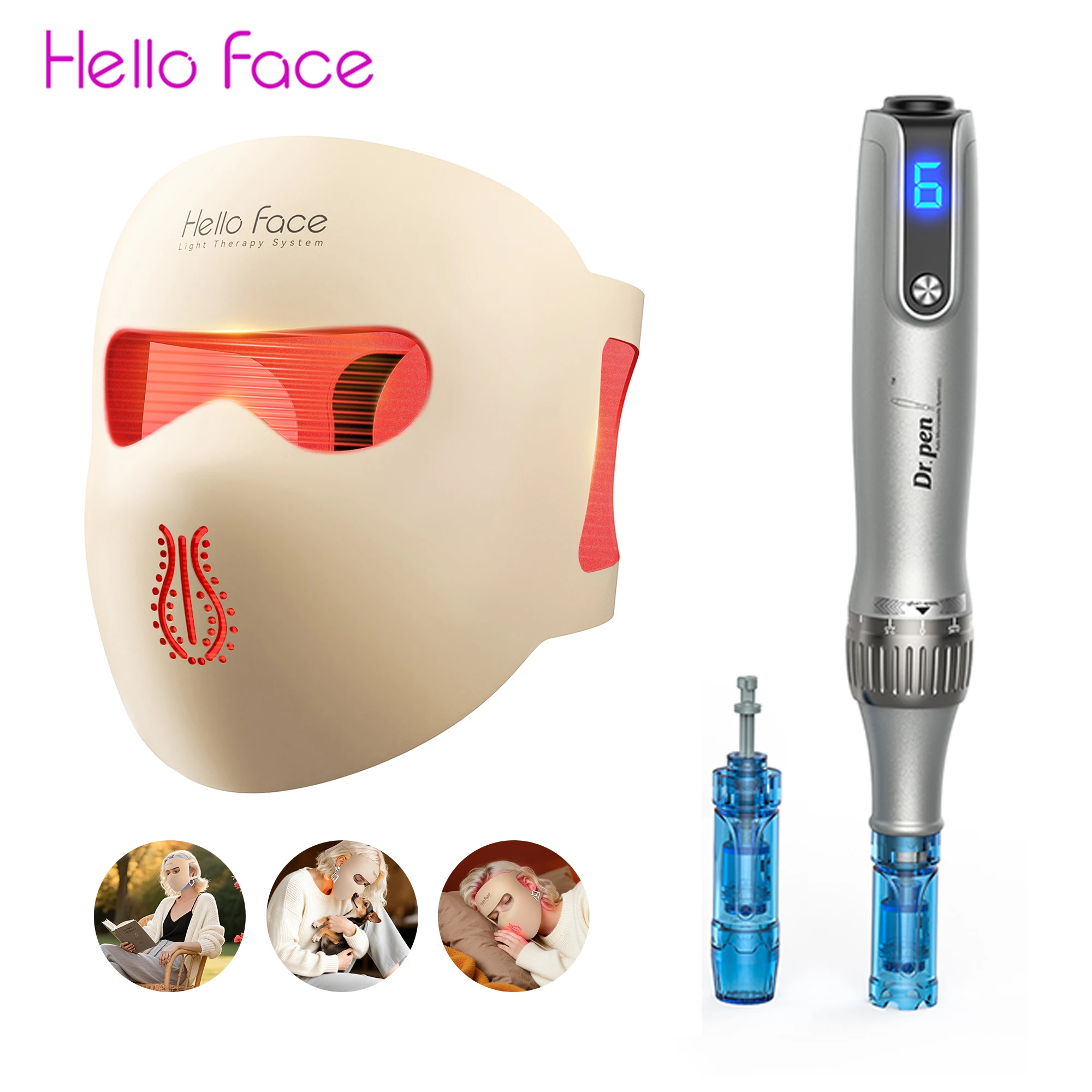 Dr. Lápiz de Microagujas Pen M8S con 12 Cartuchos de Repuesto, Kit Inalámbrico de Microagujas Derma, Aguja de ≤0.25mm, Herramienta para el Cuidado de la Piel