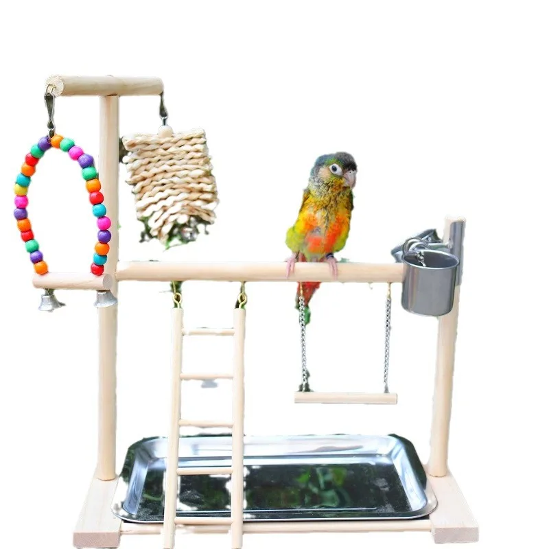 Parque infantil para pájaros, soporte para percha, tazas de alimentación, columpio, escalera de escalada, soporte para loros, ejercicio, gimnasio de juegos para periquito, cacatúa Lovebi