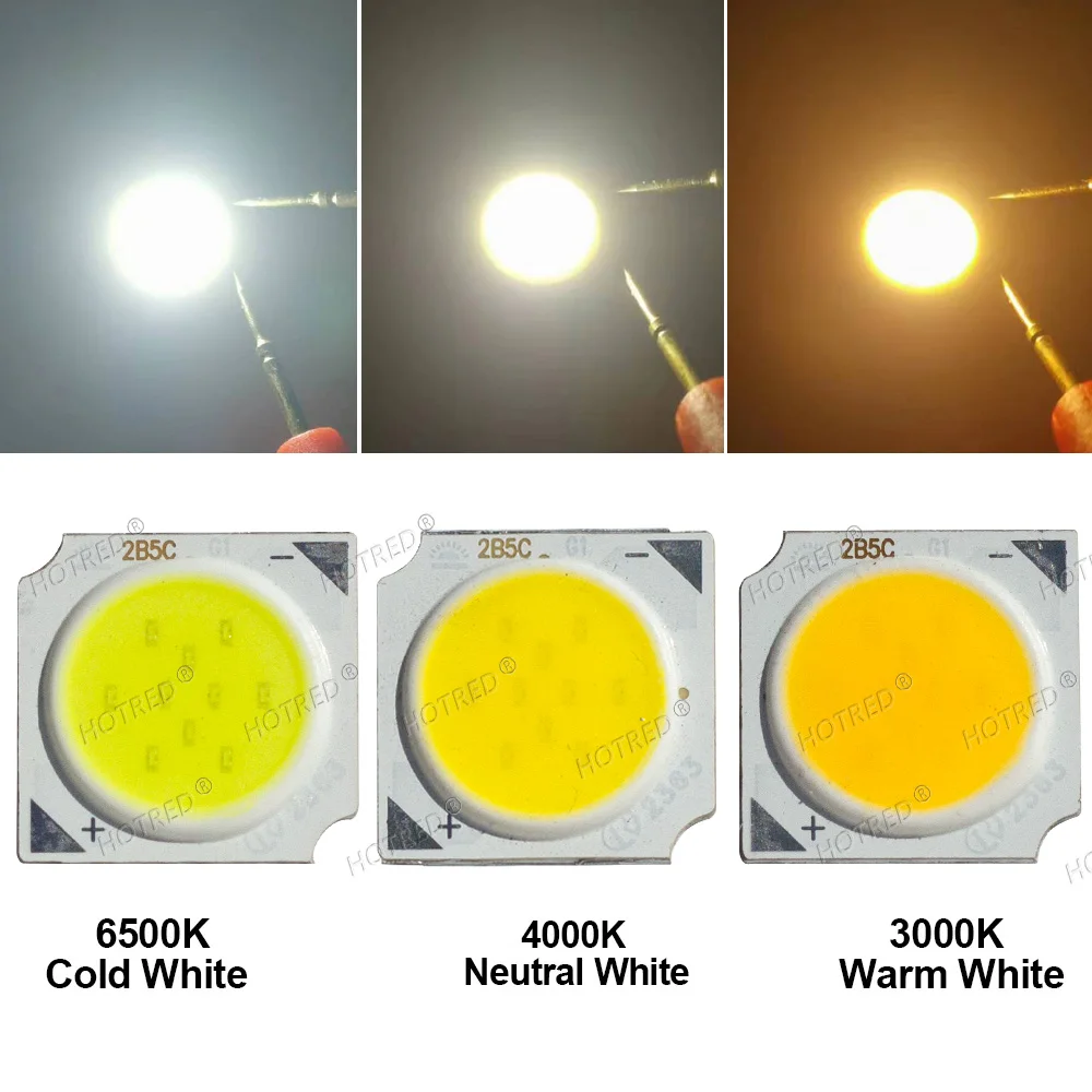 10-50 Uds COB LED 3W 5W 7W 10W 12W 15W 18W 30W 36W blanco cálido frío neutro 13mm 20mm 28mm 1919 Chips lámpara foco Downlight DIY