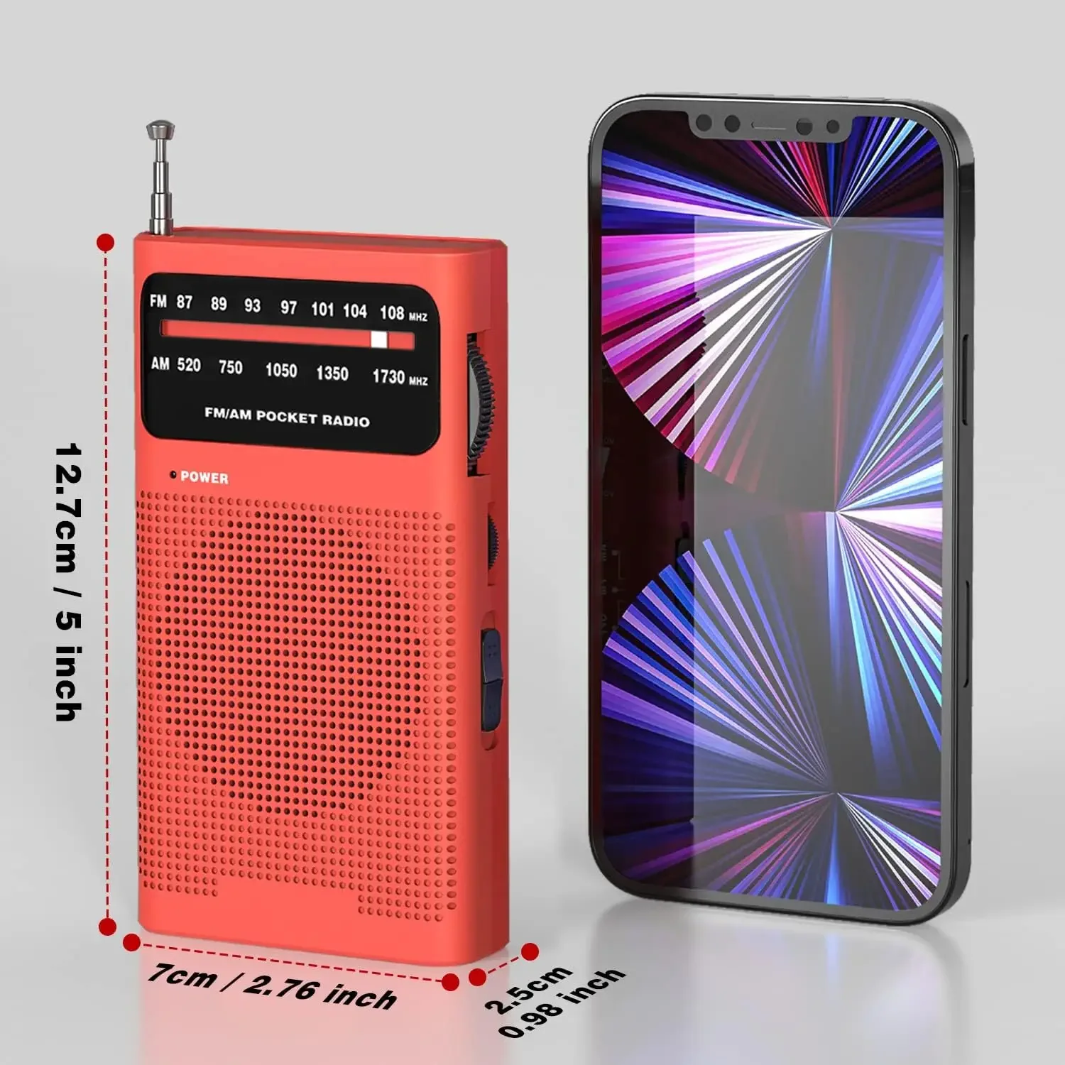 Supervivencia de emergencia Batería AA de banda completa Pequeña radio portátil Mini AM FM Puntero Radio de bolsillo para correr Compaing Viajes Analógico