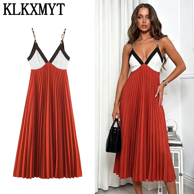 KLKXMYT Elegante Vestido Largo con Cuentas para Mujer, Vestido Midi Sexy sin Mangas con Espalda Descubierta, Vestidos de Fiesta para Mujer