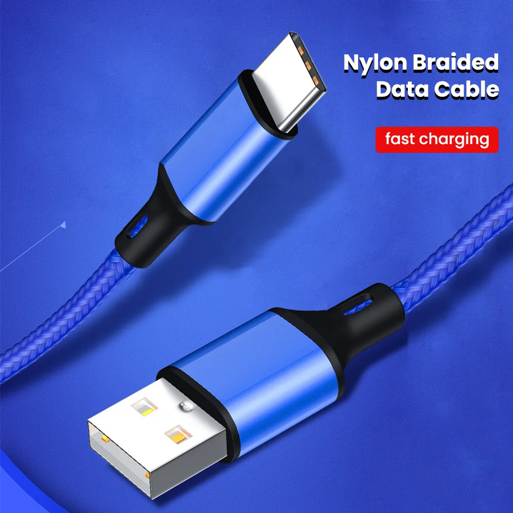 Cable USB Micro Tipo C de 25 cm, Cable de Carga Rápida y Transferencia de Datos para iPhone, Xiaomi, Samsung, Power Bank, Cable USB C con Trenzado de Nailon