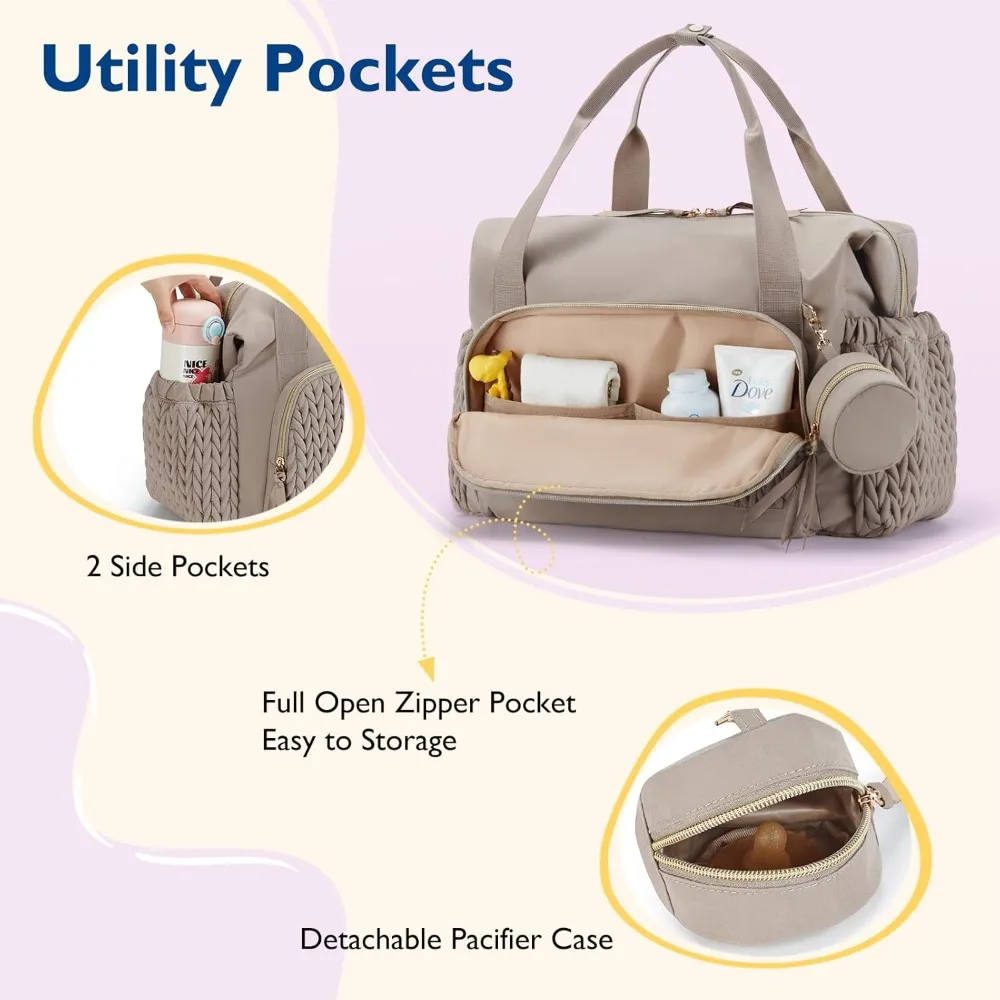 Bolsa de Pañales Mommore, Bolsa de Viaje de Gran Capacidad, Bolsa de Hospital para Parto, Bolsa de Bebé para Parto