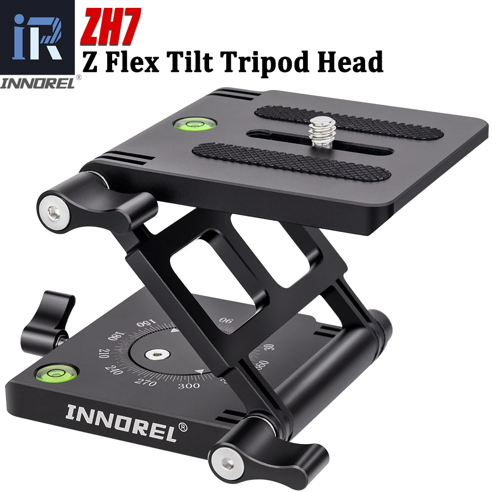 Cabezal de trípode inclinable INNOREL ZH7 Z, cabezal plegable Flexible con perilla de ajuste para cámara DSLR, videocámara, carril deslizante de carga de 5kg