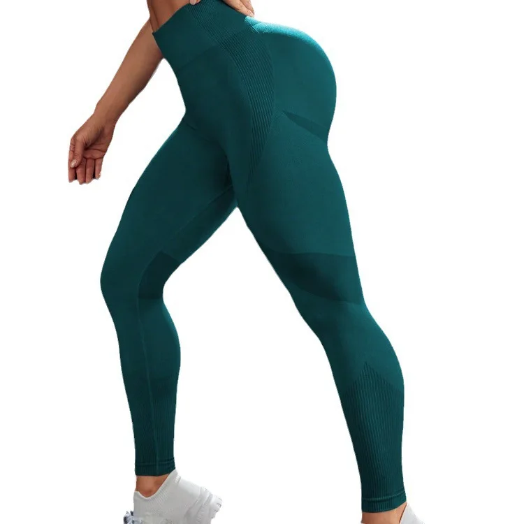 Pantalones de Yoga sin costuras para gimnasio para mujer, ropa deportiva elástica de cintura alta, mallas deportivas para ejercicio atlético, ropa deportiva