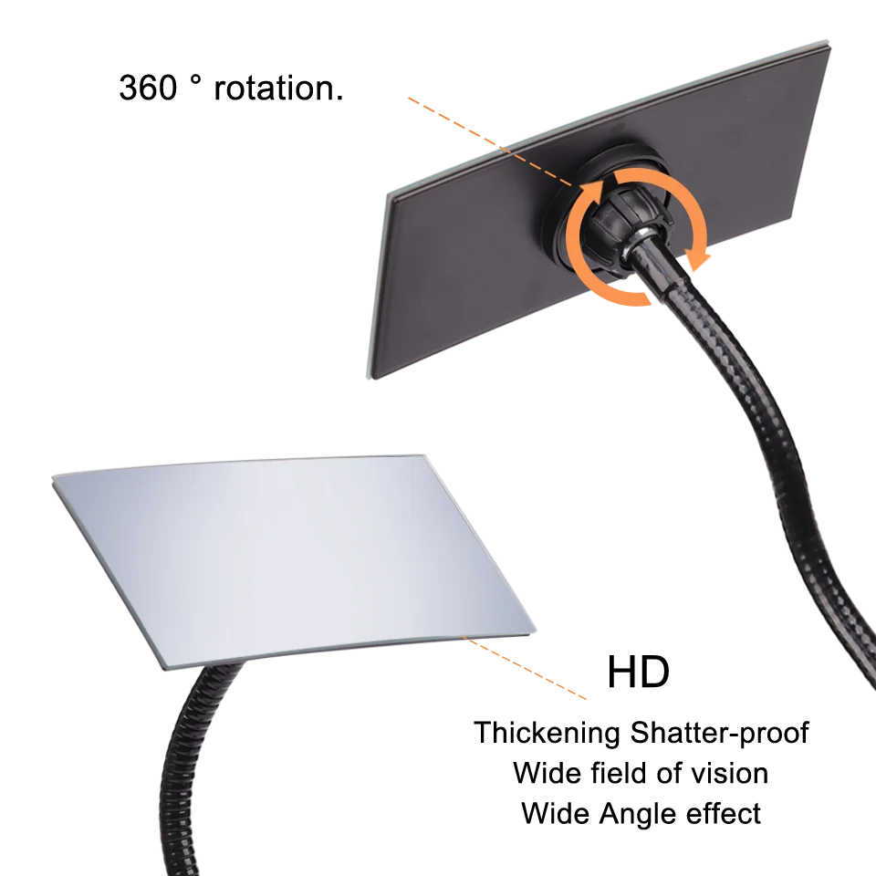 Flexible 360 °   Espejo Ajustable con Clip |   Espejo acrílico HD con brazo flexible para salón de pestañas, oficina y escritorio