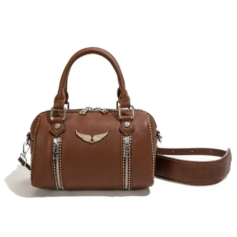 Bolso de Pañales de Cuero Clásico Vintage para Mujer, Elegante, de Color Sólido, Bolso de Viaje, Diseño Casual Único, Ideal para Espectáculos de Superestrellas