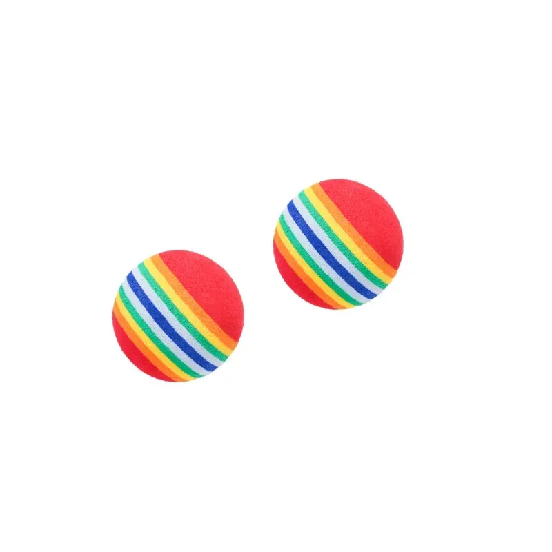 Pelota de juguete EVA de arcoíris para gatos, juego interactivo para perros y gatos, sonajero para masticar, pelota de EVA para rascar, pelotas de entrenamiento, suministros de juguetes para mascotas