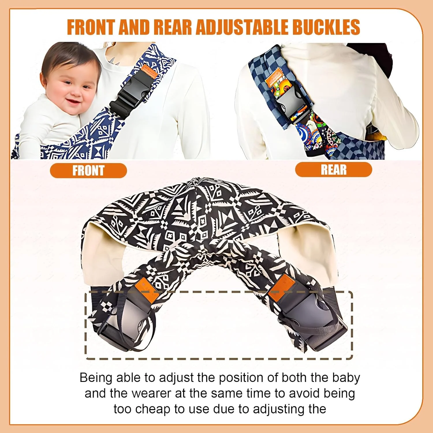 Portabebés portátil, accesorios para niños pequeños, correa multifuncional, bolso infantil, portabebés de hombro ajustable, cabestrillo para niños