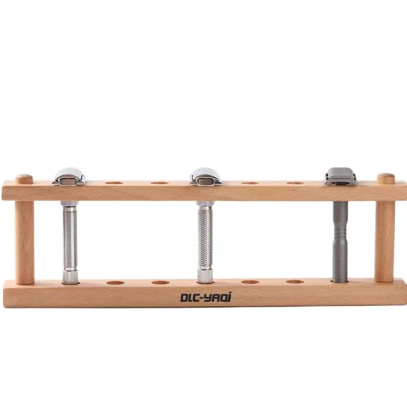 Soporte para rasuradoras de seguridad YAQi Toshevet de madera de haya