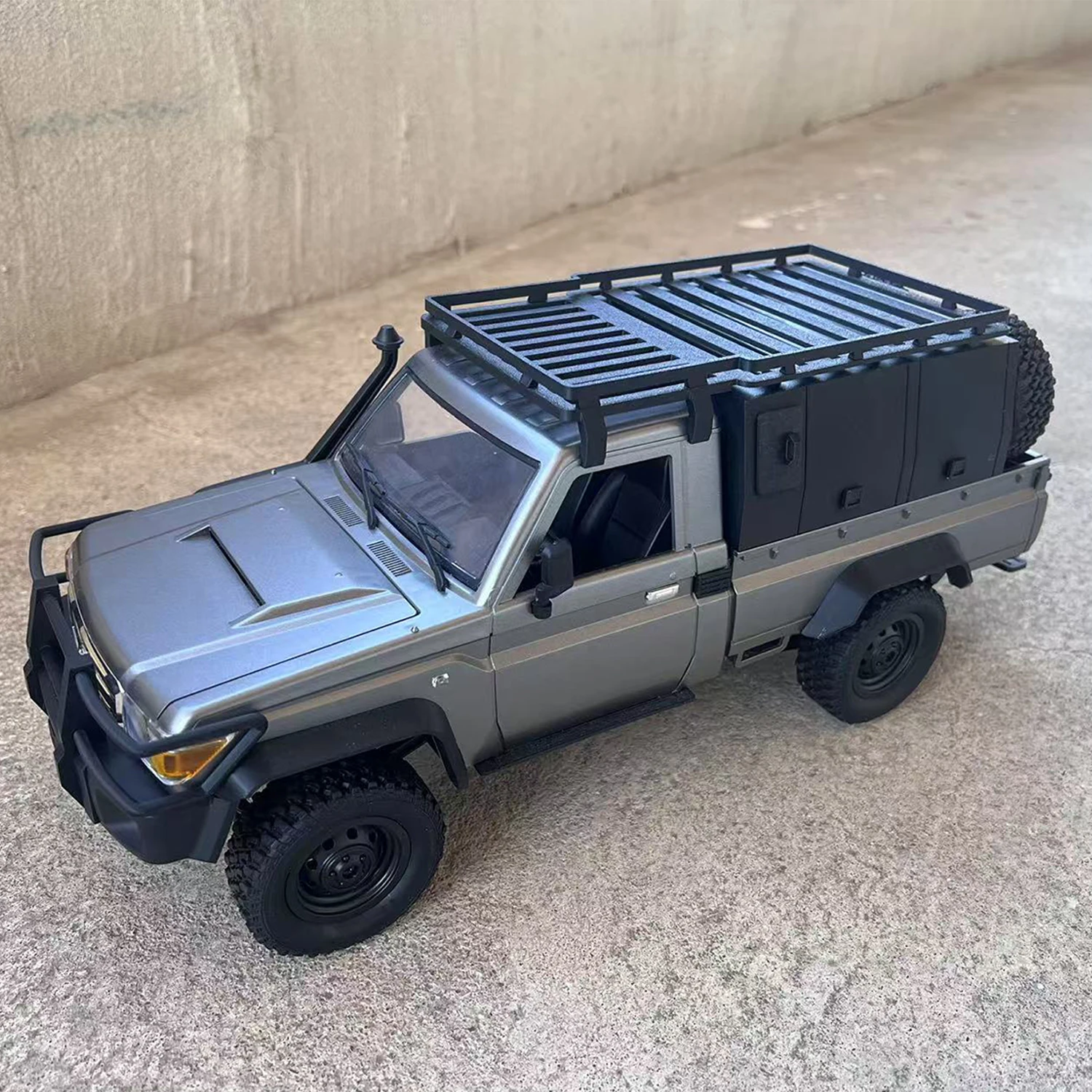 Maletero trasero MN82 con llantas de repuesto, marco trasero, parachoques delantero, ventana lateral, caja de carga trasera, decoración para 1/12 MNRC MN82T MN82S LC79