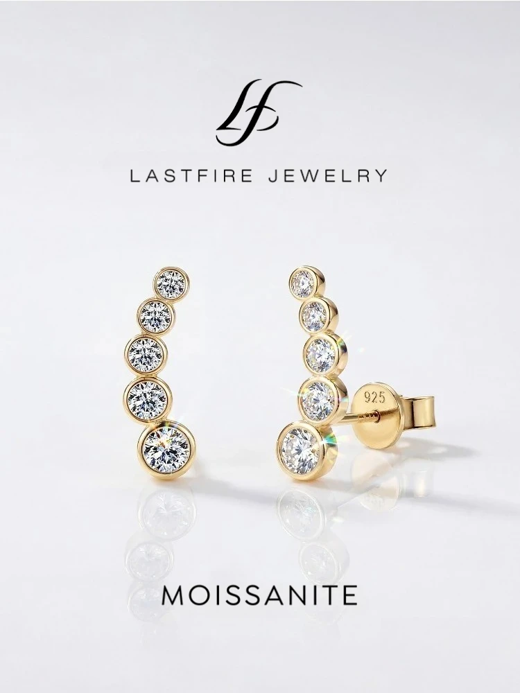 Pendientes brillantes con diamantes de moissanita reales de 0,86 quilates para mujer, de plata de ley 925, regalo, joyería fina para citas