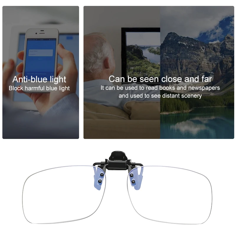 Gafas para presbicia de alta calidad, lentes para presbicia con Clip ultraligero, para lectura con dioptrías + 1,0 + 1,5 + 2,0 + 2,5