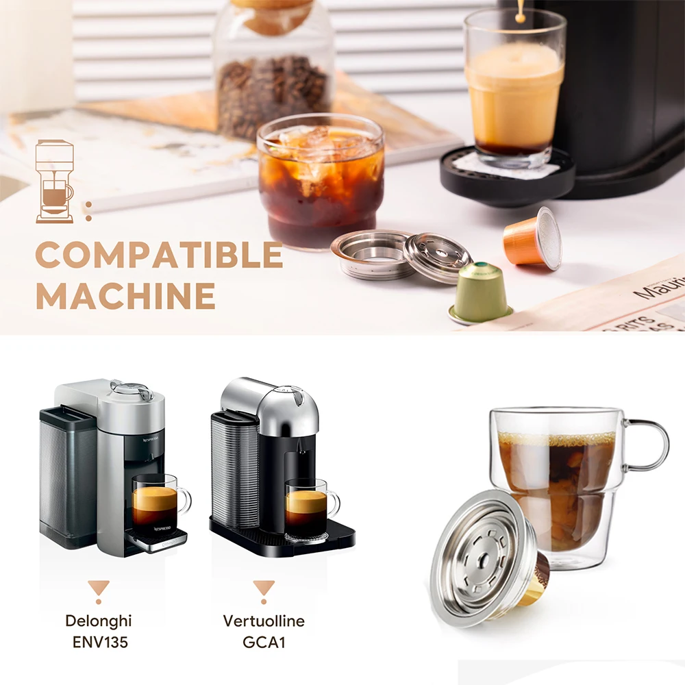 Adaptador de cápsulas de café para cafetera Vertuo Next/Vertuo pop/Vertuoline GCA1 para usar con cápsulas originales iCafilas