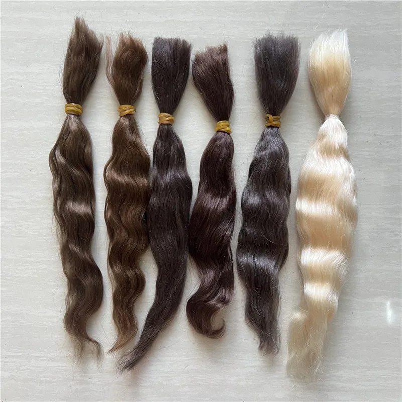 Lo último en Mohair puro para muñeca Reborn/Muñeca BJD marrón té dorado marrón 6 colores muñeca Reborn accesorio de muñeca Mohair enraizado a mano