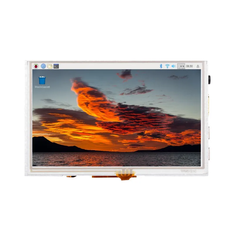 Pantalla táctil Waveshare de alto brillo de 5 pulgadas, 1024x600 píxeles, panel de vidrio templado, interfaz HDMI, panel IPS