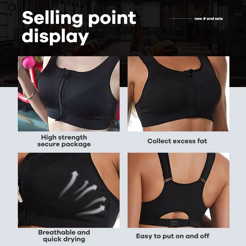 CZGUKE Sujetador deportivo para yoga y fitness, sujetador deportivo que absorbe los golpes, transpirable y de secado rápido, ropa interior para mujer para entrenamiento y correr