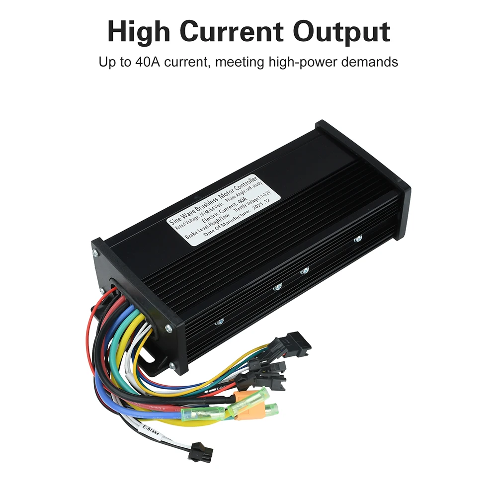 Controlador de Motor sin Escobillas 36V-60V 40A de Triple Modo, Onda Sinusoidal, Impermeable, para Bicicleta Eléctrica, Alta Potencia, Salida de 1000W-2000W